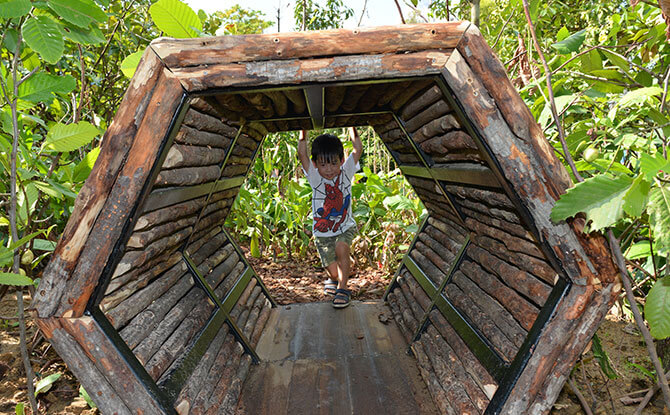 Children at a nature playgarden