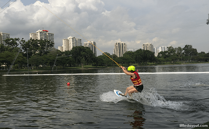 Hang on to the Cable Ski Handles