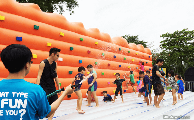 Sentosa FunFest 2016 inflatable traversing wall