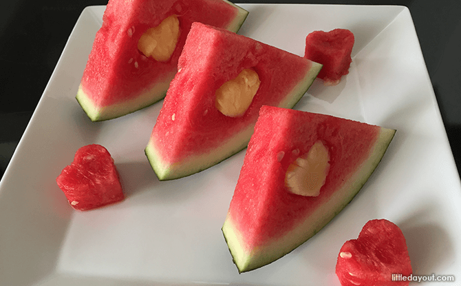 Heart-shaped Foods for Valentine's Day - Pineapple Watermelon Hearts