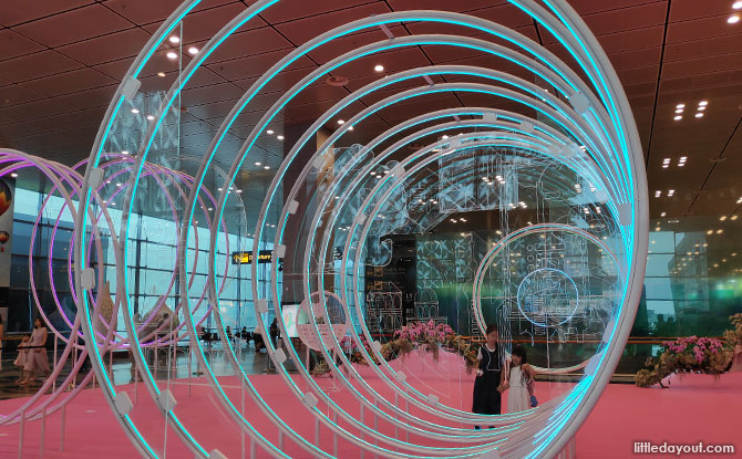 Circles installations at T3 departure hall