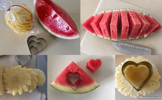 Heart-shaped Foods for Valentine’s Day - Steps to Make Pineapple Watermelon Hearts