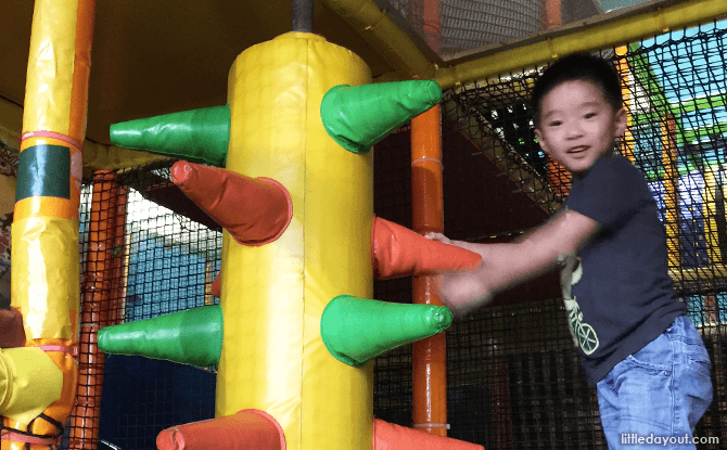 Kungfu Wooden Obstacle at Amazonia Indoor Playground at Great World City, Singapore