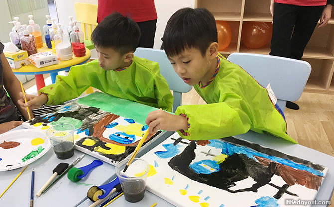 Boys painting