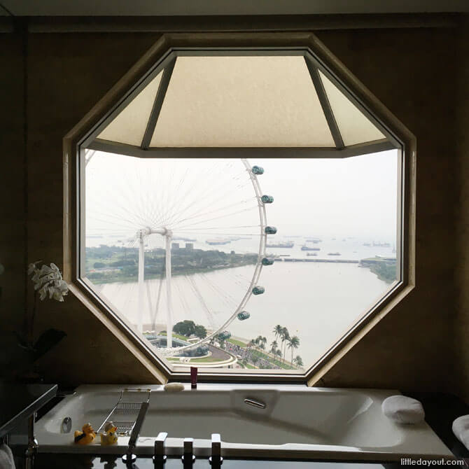 The legendary octagonal window view from the bath