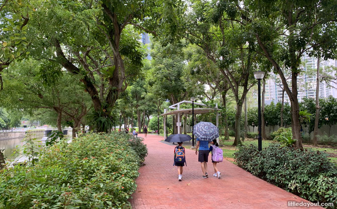 Pavement along the Singapore River