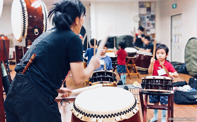 Taiko Drums In Singapore For Kids: The Sound Of Thunder At HIBIKIYA