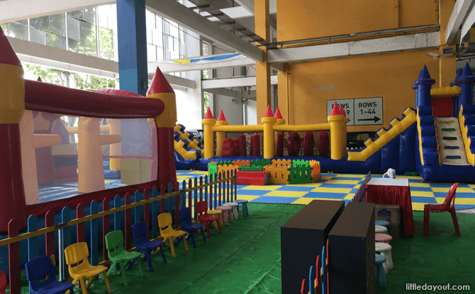 So many bouncy castles! 