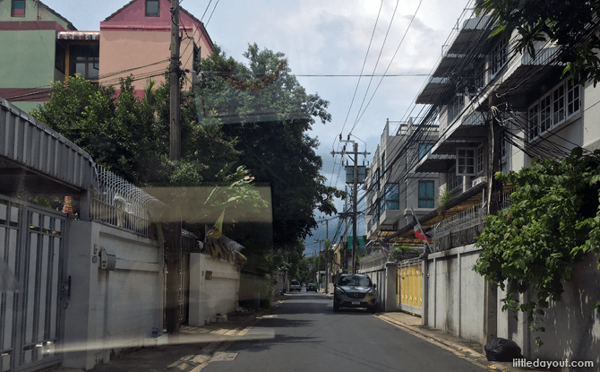 TrueLove at Neverland cafe is located down this quiet neighbourhood street. 