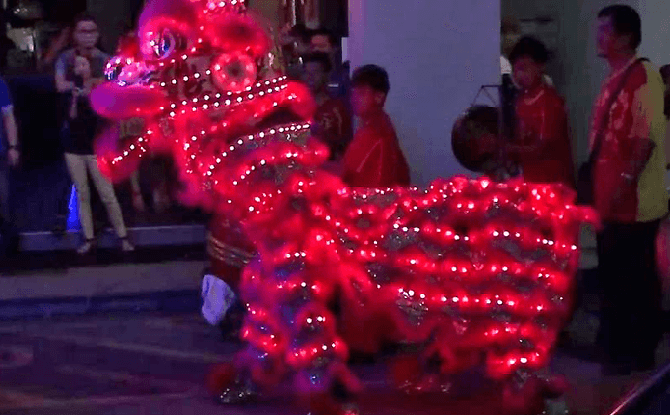 LED lion dance in Singapore