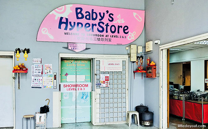 Massive pink signboard at Baby HyperStore