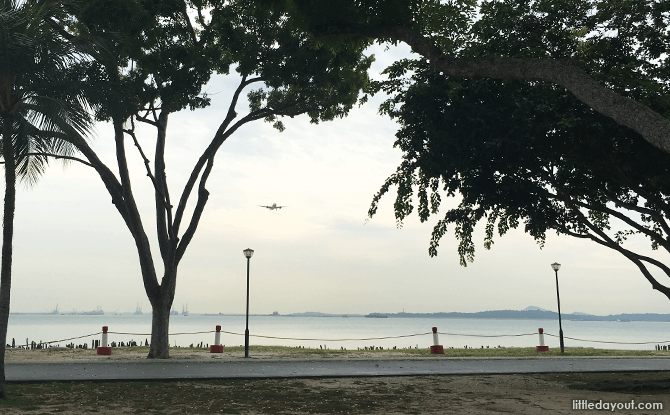 View of Plane Approaching Changi Airport