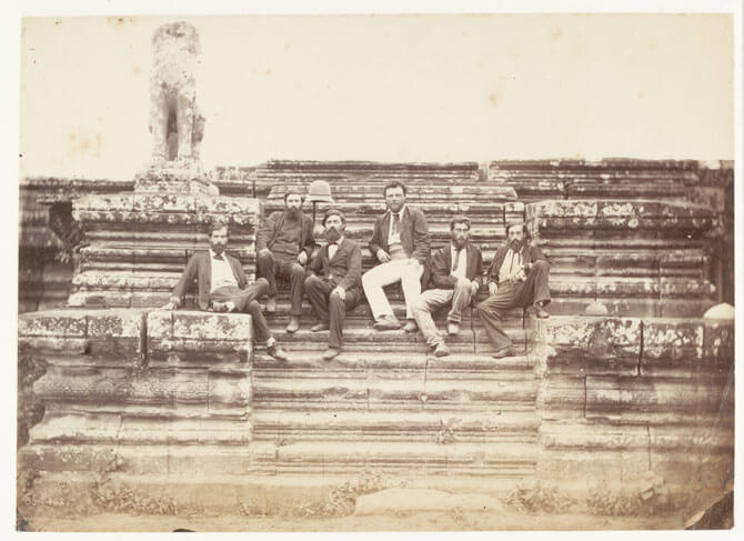 Explore Cambodia's Sacred City of Angkor at the Asian Civilisations Museum 1 e1 Members of the 1866 Mekong Exploration Commission at Angkor Wat