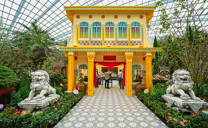 Precious Peony At Flower Dome, Gardens By The Bay: Heritage Artefacts Alongside Flowers