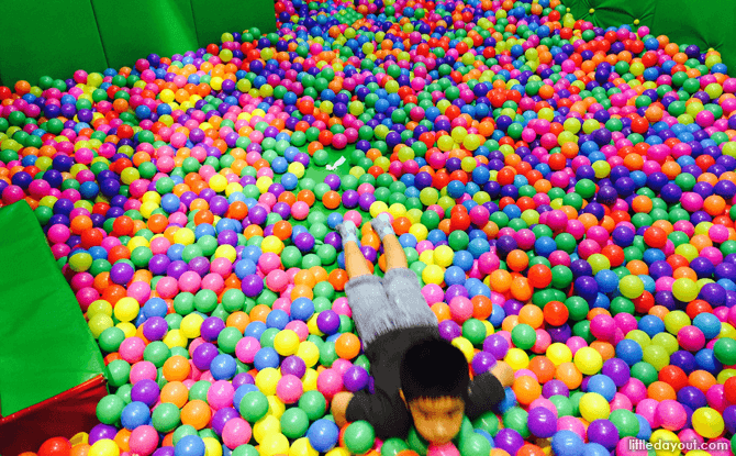 Ball pit at Kungfu Wooden Obstacle at Amazonia Indoor Playground at Great World City