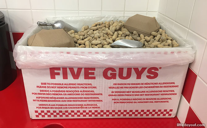 Free peanuts at Five Guys