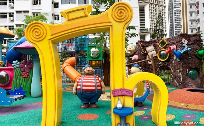 Alice In Wonderland Playground At Dawson Vista: Twiddle Dee, Twiddle Dum & The Cheshire Cat