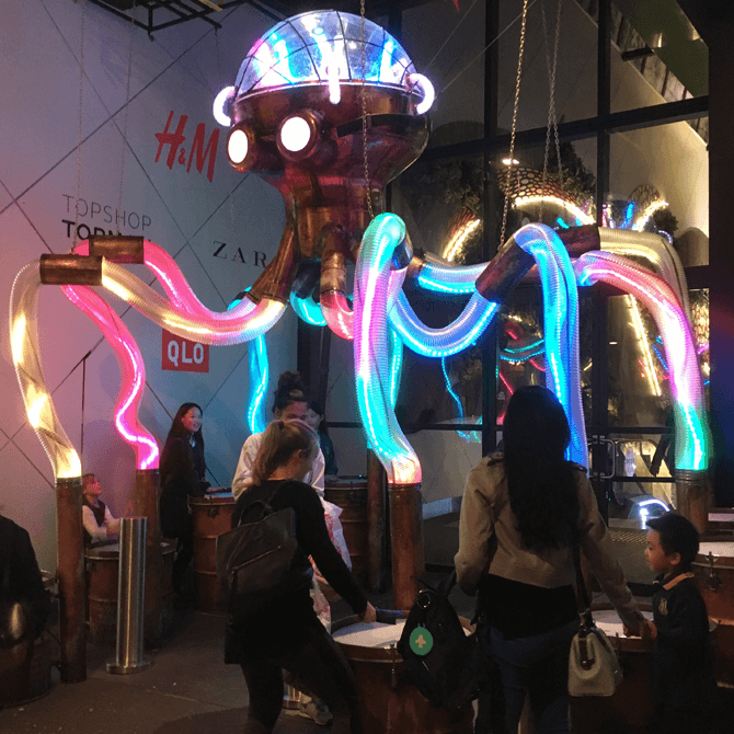 Octopoda, one of the interactive artworks at i Light Marina Bay 2018