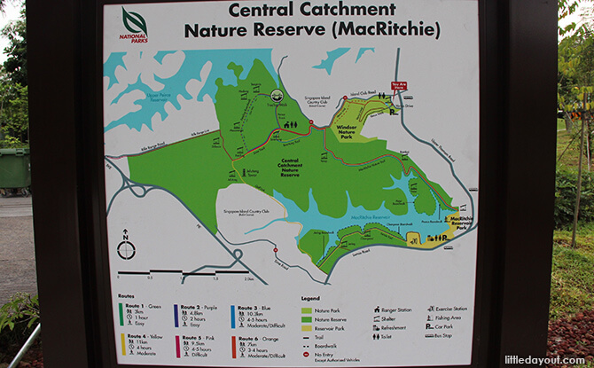 Central Catchment Nature Reserve Map