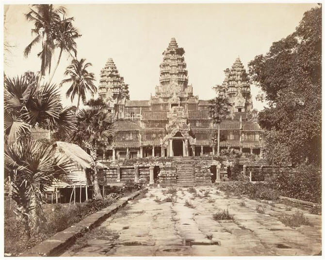 Explore Cambodia's Sacred City of Angkor at the Asian Civilisations Museum 2 1866 photograph of Angkor Wat by Émile Gsell