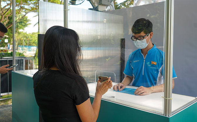 Showing Booking Reservation at Sentosa Beach