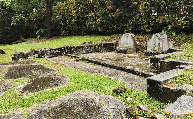 19th century graves at Jacob Ballas Children's Garden