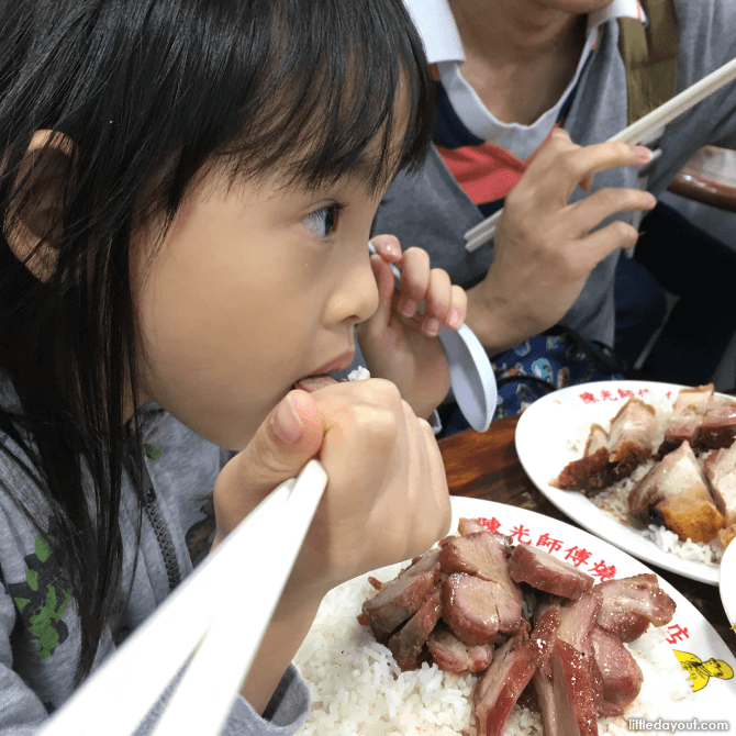 The roast goose was sold out, but the duck and char siew were really good.