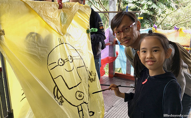 The Minion fan was very happy with her drawing on the sky lantern.