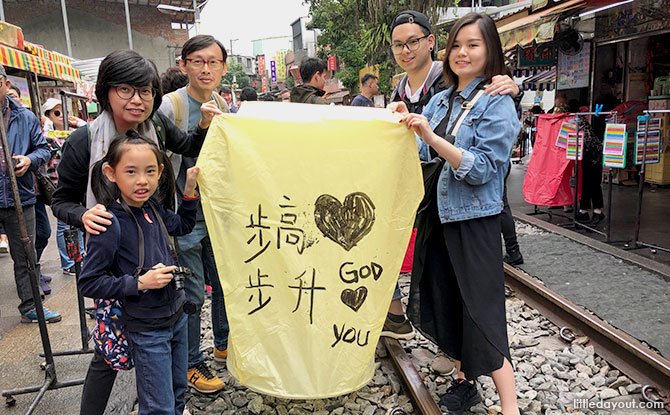 Releasing sky lanterns