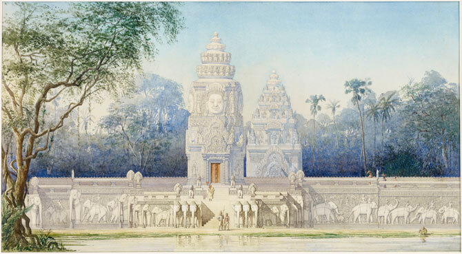 Explore Cambodia's Sacred City of Angkor at the Asian Civilisations Museum 3 Phimeanakas. Palace of the Khmer kings in the centre of Angkor Thom by Louis Delaporte