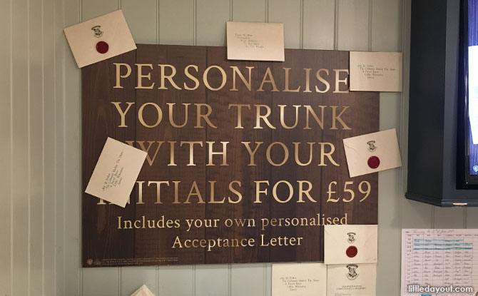 Personalise a trunk at the Harry Potter Shop