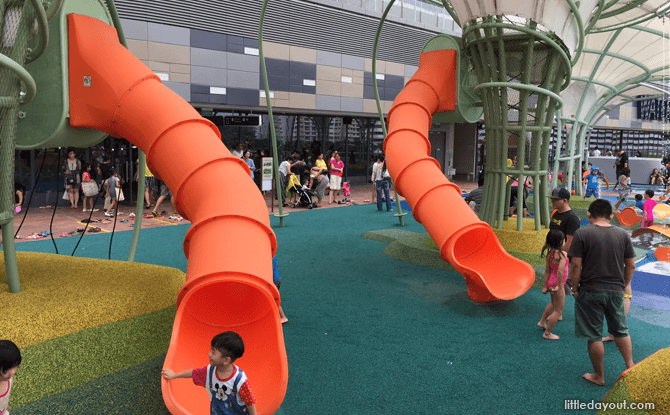 Waterway Point playground long slides