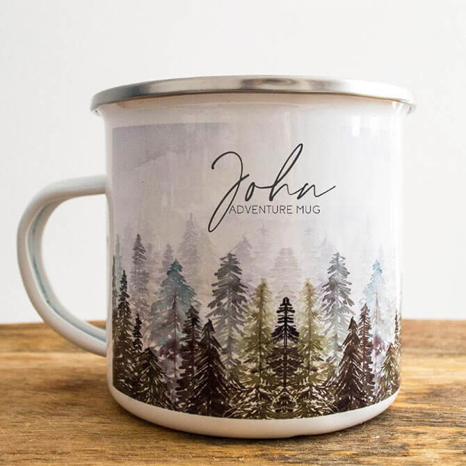 Customised enamel coffee mug