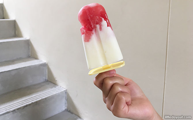 Watermelon Yoghurt Popsicles - Edible National Day Craft Ideas
