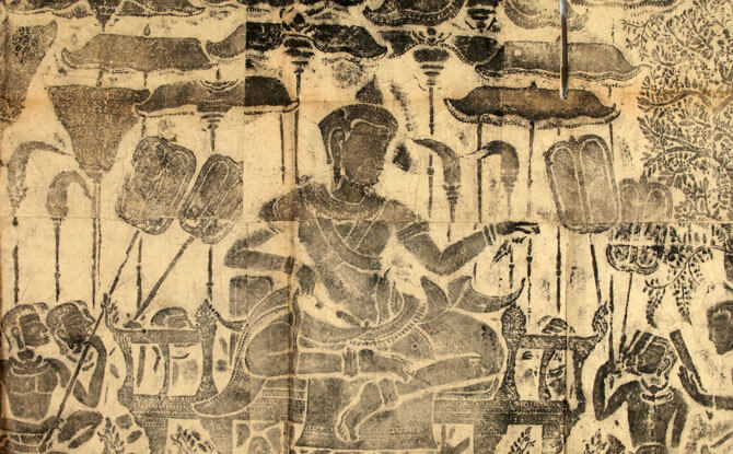 Rubbing Detail of the “Royal Procession” bas-relief at Angkor Wat. Image courtesy of Musée national des arts asiatiques – Guimet