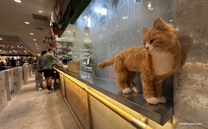 Food Republic Jewel Changi Airport: Food Court With 20+ Stalls, Including 4 Michelin Bib Gourmand Stalls, & Nostalgic Vibes 3 street cats