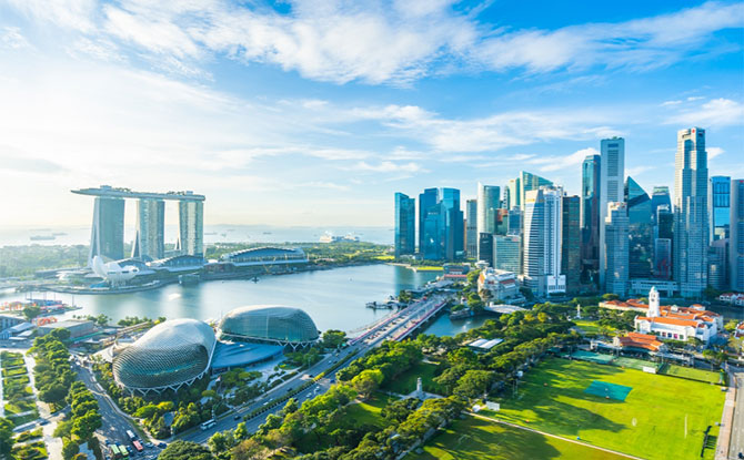 view of singapore skyline by day view of singapore skyline by day