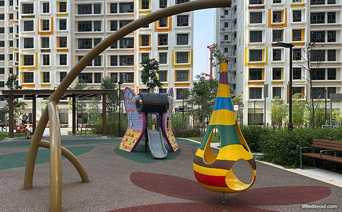 Garden Bloom @ Tengah Playgrounds: Ixora Flower & The Butterfly 6 cocoon spinner