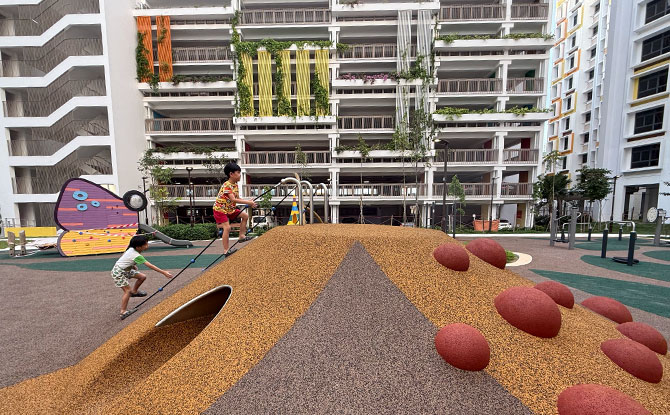 Garden Bloom @ Tengah Playground: The Super Flower Playground 3 rubber mounds with tunnels