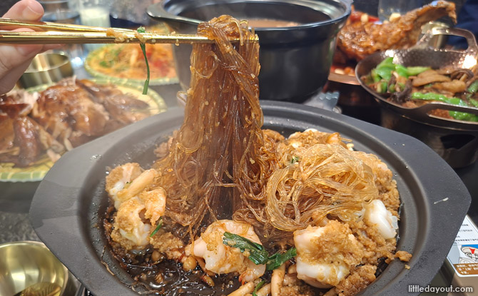 Golden Chopsticks Chinese Restaurant: Chinese New Year Festive Menus Featuring Suan Cai Yu Sheng 4 Garlic Shrimp with Pumpkin and Vermicelli