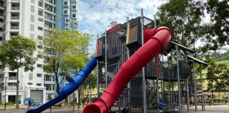 Goodview Gardens Playground: Multi-Level Complex With 3 Tall Slides!