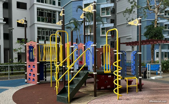 Goodview Gardens Playground: Multi-Level Complex With 3 Tall Slides! 6 Playground for Younger Kids at Goodview Gardens