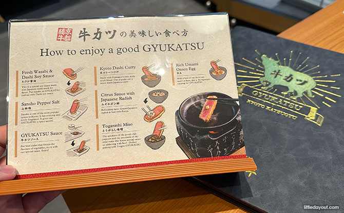 Different Condiments to go with the Gyukatsu