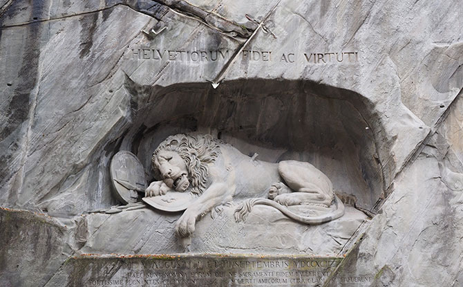 The Lion Monument in Lucerne