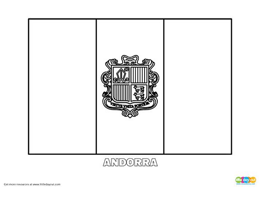 Free Andorra Flag Colouring Page