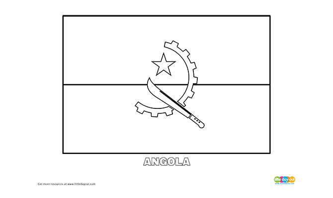 Angola Flag Colouring Page