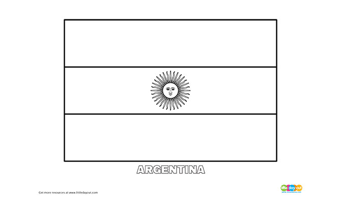 Argentina Flag Colouring Page
