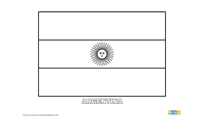 Free Argentina Flag Colouring Page