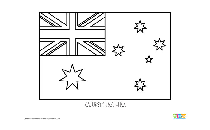 Download Free Australia Flag Colouring Page