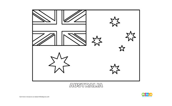 Free Australia Flag Colouring Page Free Australia Flag Colouring Page